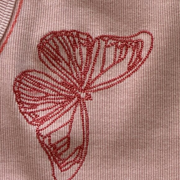 NWOT Free People Denim and Bone Butterfly Tulip Tank in Rose - Size XS - Picture 7 of 11